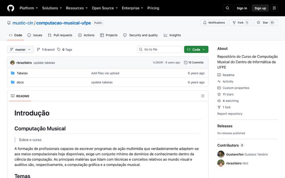 Repositório do curso mantido pelo MusTIC