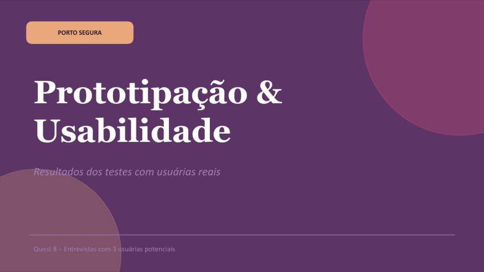 Quest 8 — testes com usuárias