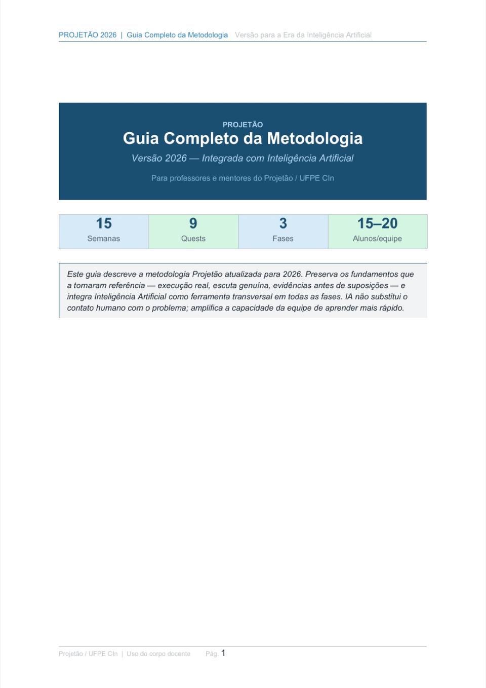Capa do Guia Projetão 2026, versão integrada com inteligência artificial