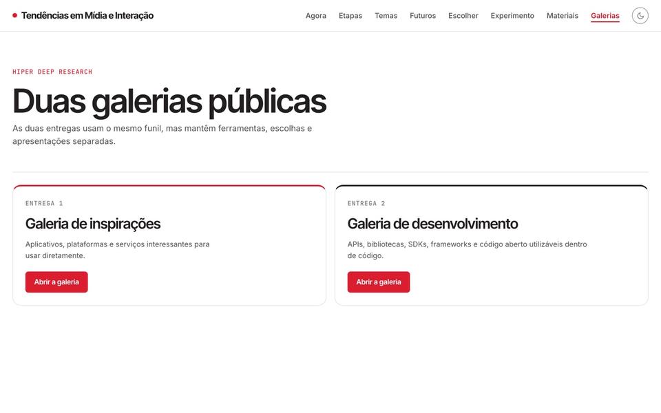 Galeria pública de ferramentas de desenvolvimento