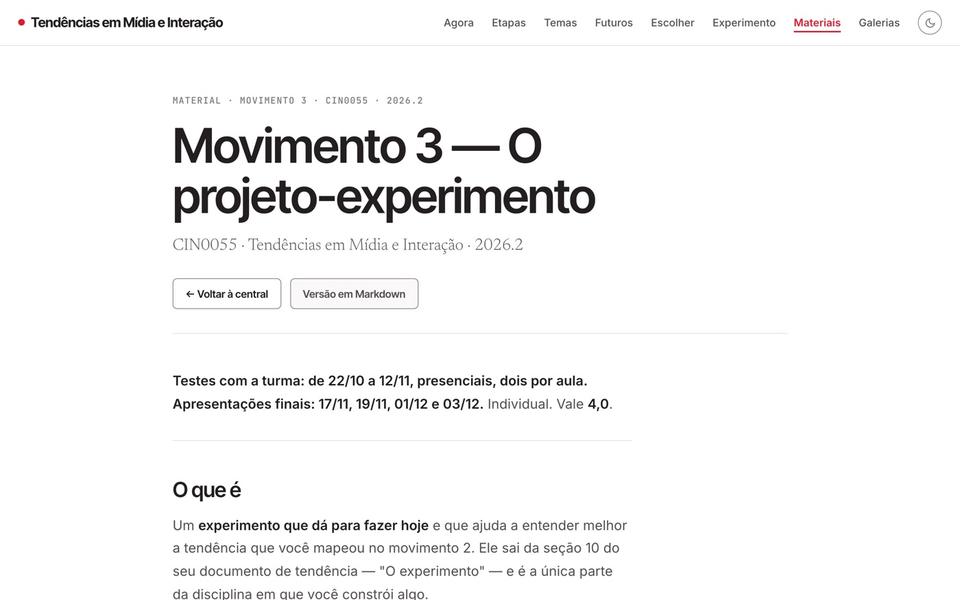 Página do movimento 3