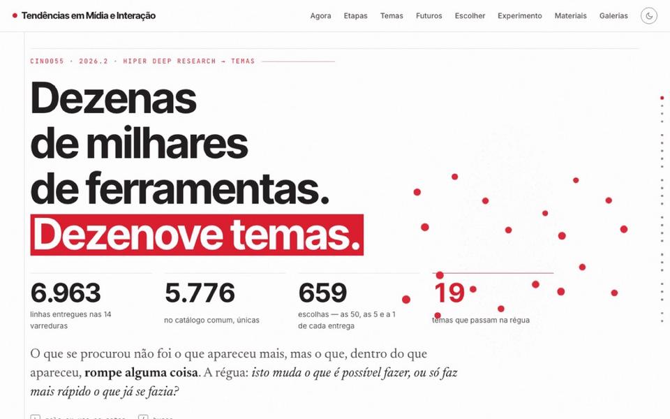 Página dos 19 temas