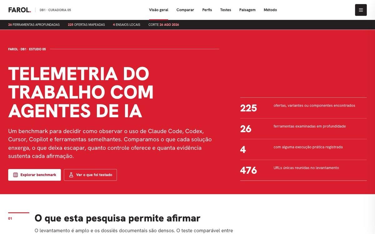 Benchmark de telemetria para agentes de IA